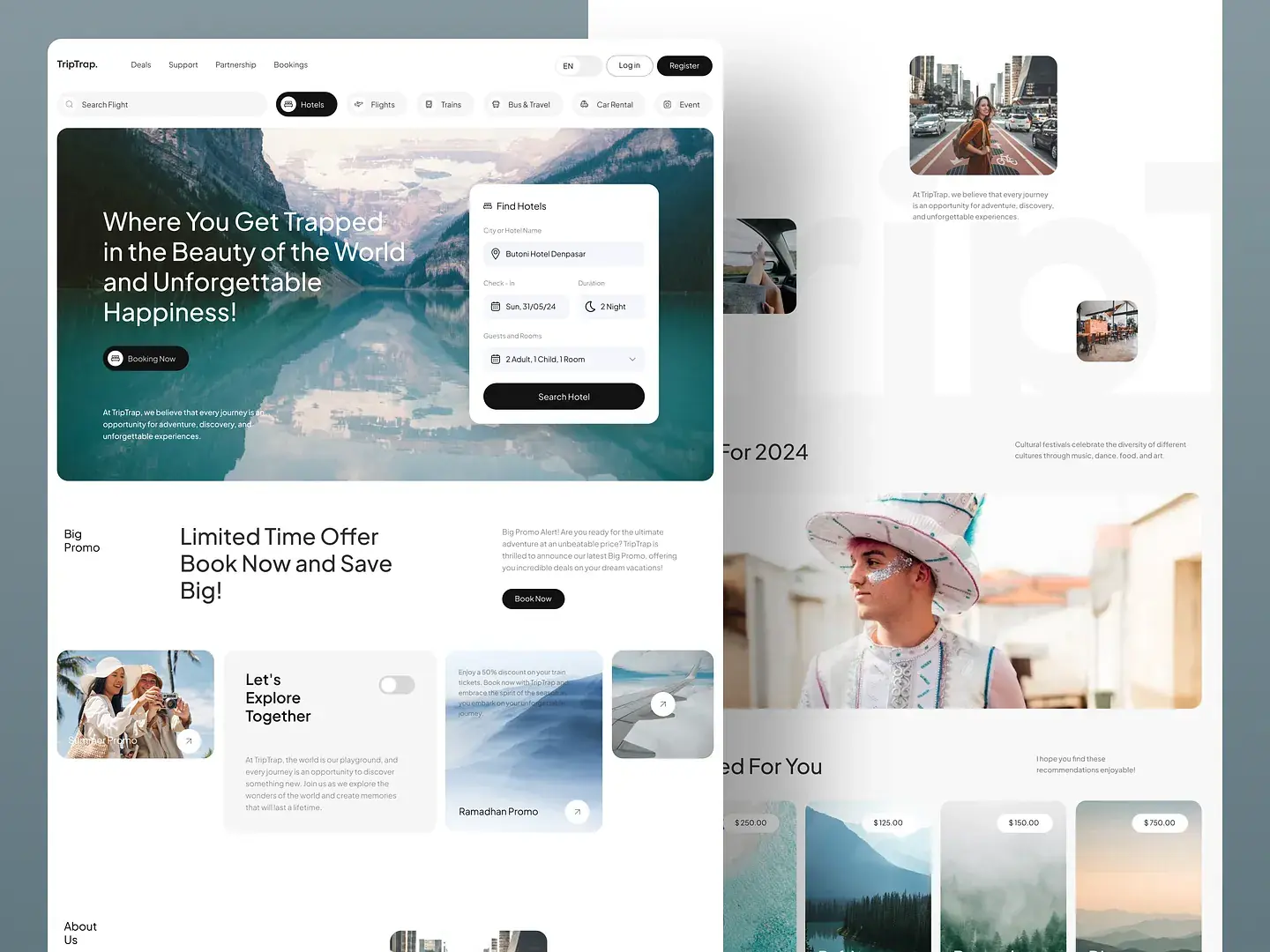 Modern web design with vibrant colors